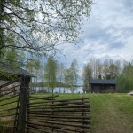 Karttakepin upotus tapahtumasta maisema kuva Vanhassa Vihtaniemessä. maalais maisema